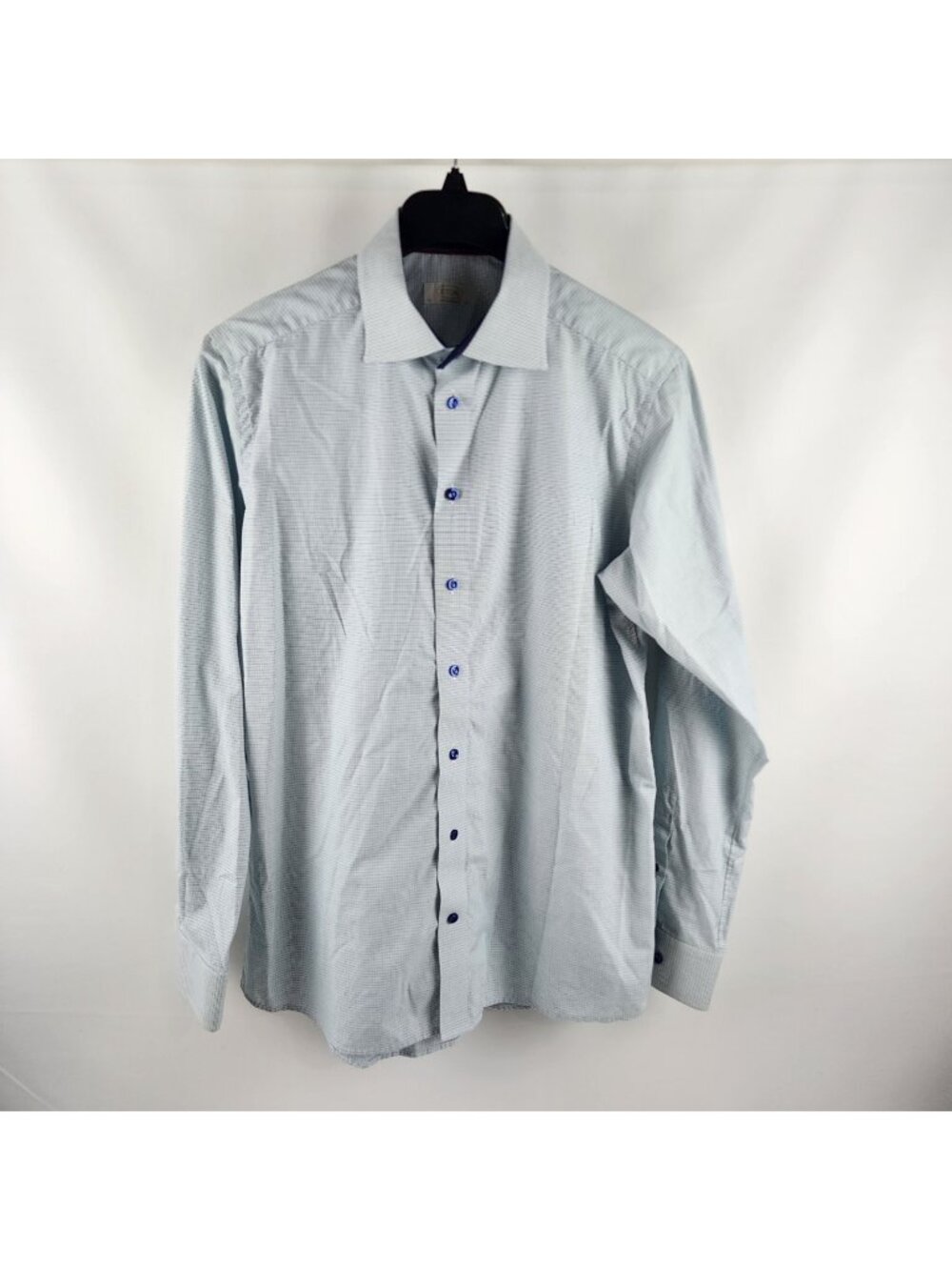 Eton Shirt Mens Dress Shirt 42/16.5 Blue Multi Check Contemporary L/S Button Up